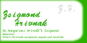 zsigmond hrivnak business card